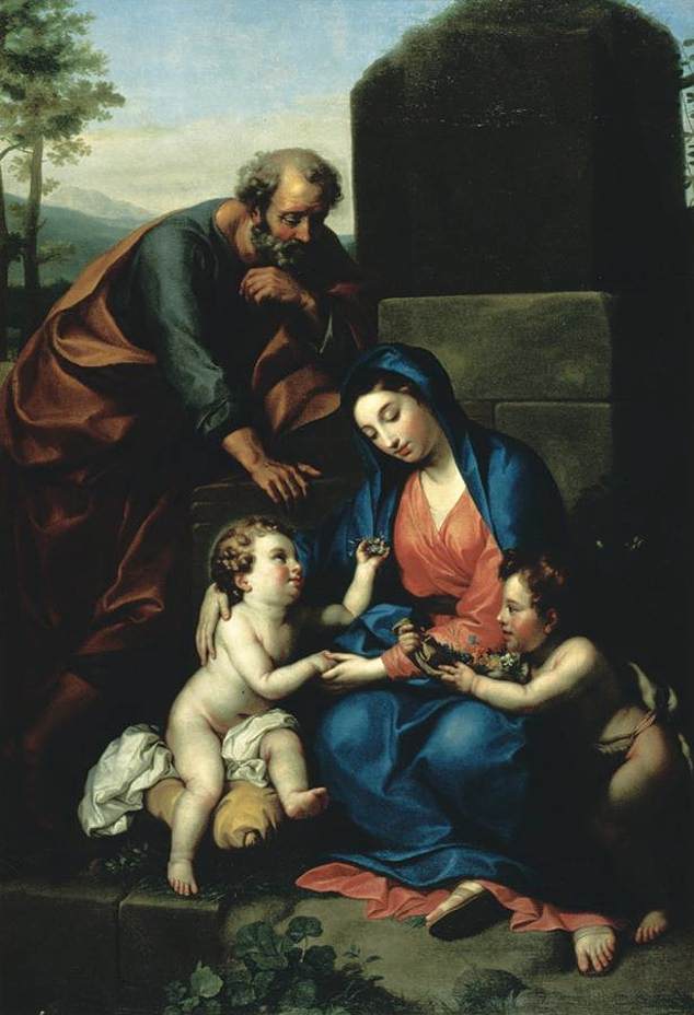 De Heilige Familie met het heilige kind Johannes de Doper - Anton Raphael Mengs