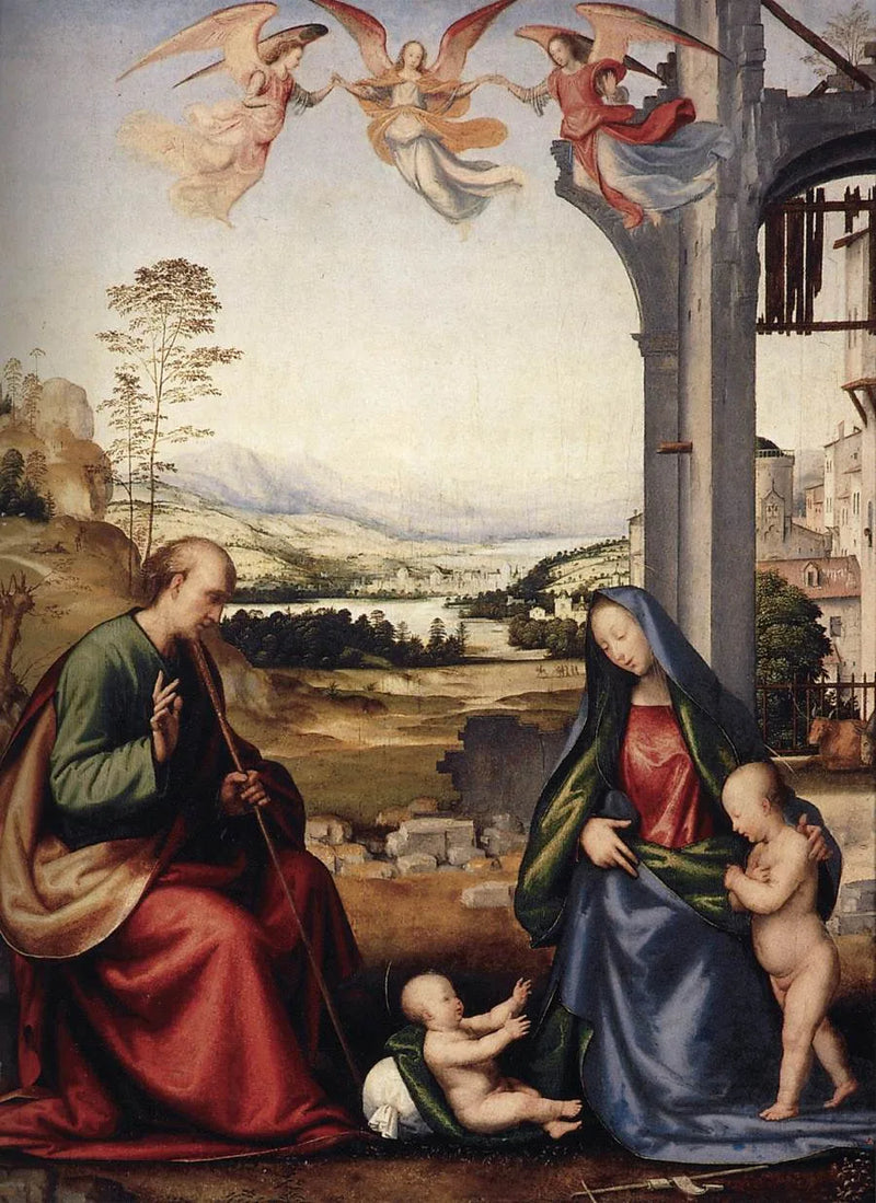 De Heilige Familie met het heilige kind Johannes de Doper - Fra Bartolomeo