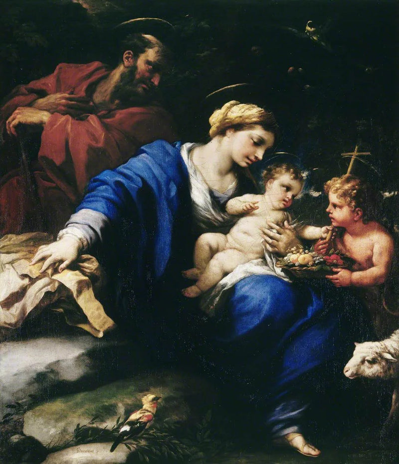De Heilige Familie met het Heilige Kind Johannes de Doper - Luca Giordano