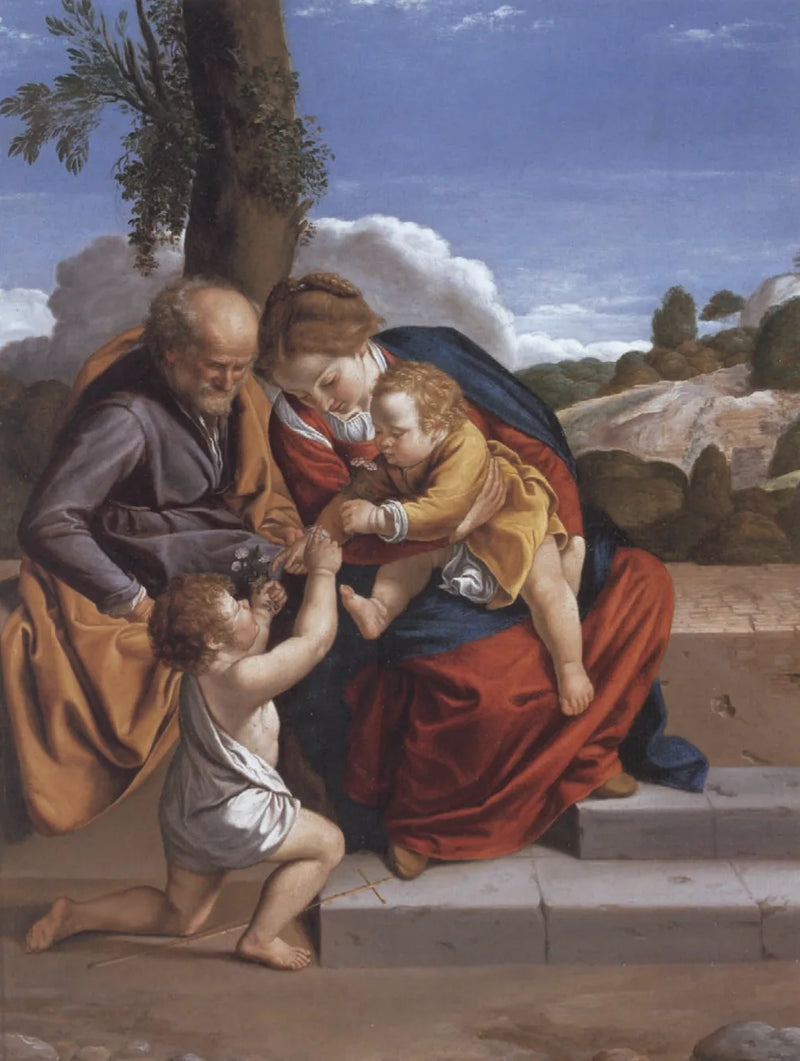De Heilige Familie met het kind Sint-Jan de Doper - Orazio Gentileschi
