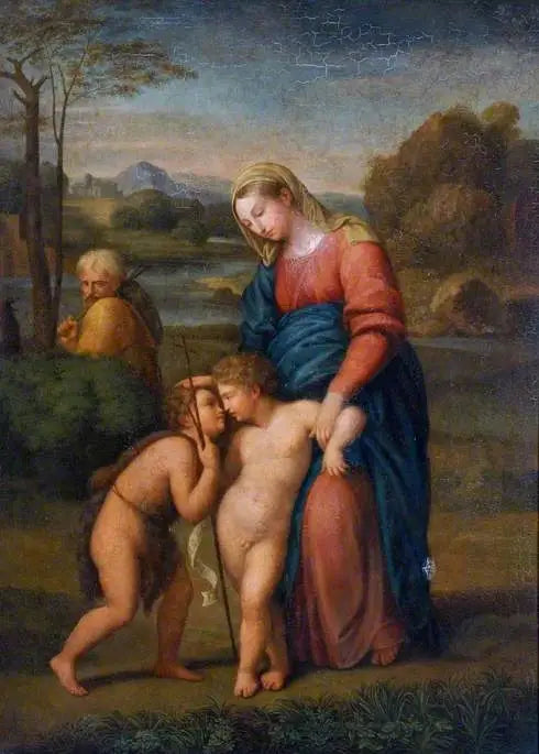 De Heilige Familie met het kind heilige Johannes de Doper - Raphael Sanzio