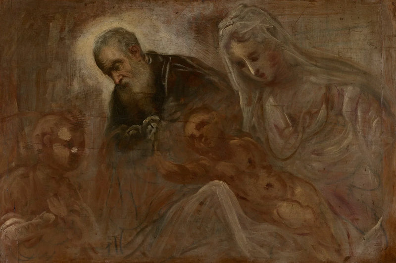De Heilige Familie met de jonge Sint-Jan de Doper - Jacopo Tintoretto
