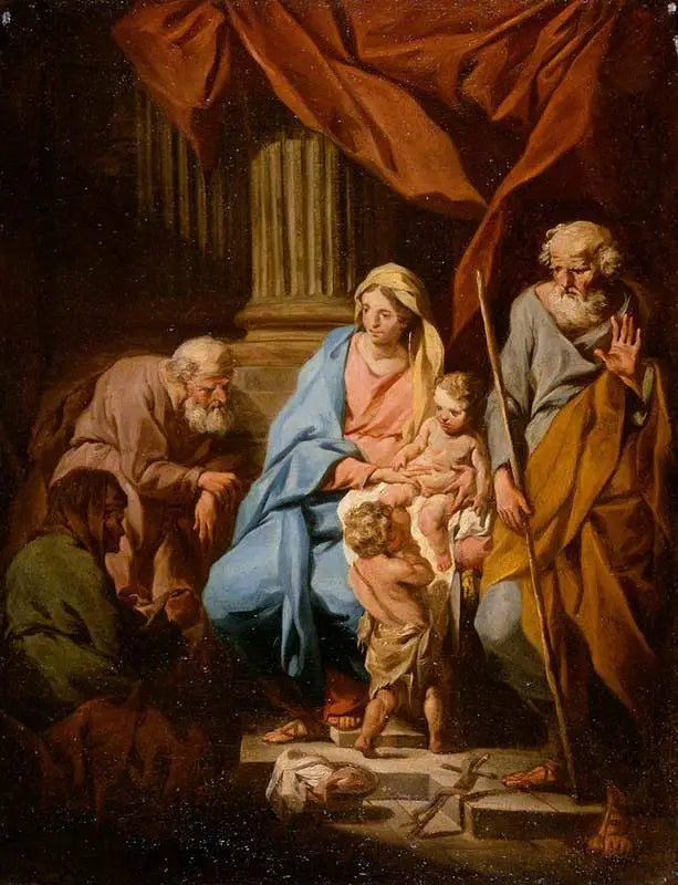 De Heilige Familie met de heiligen Elisabeth en Zacharias en de jonge heilige Johannes - Pierre Subleyras