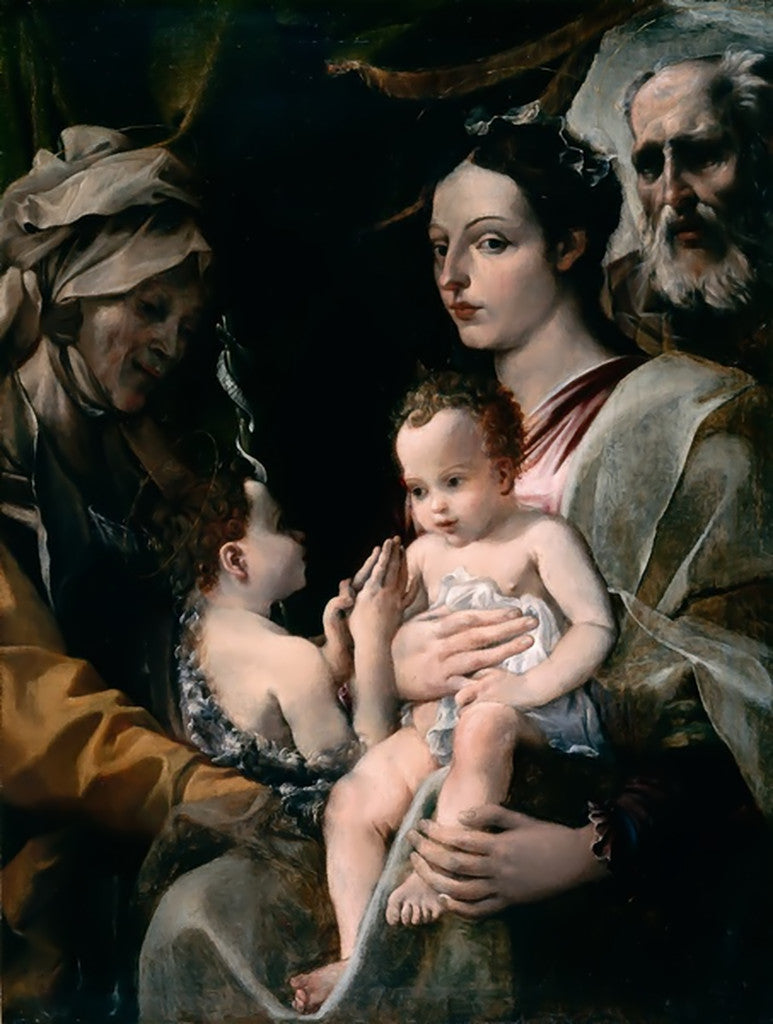 De Heilige Familie met Sint-Jan de Doper en Sint-Elisabeth - Annibale Carracci