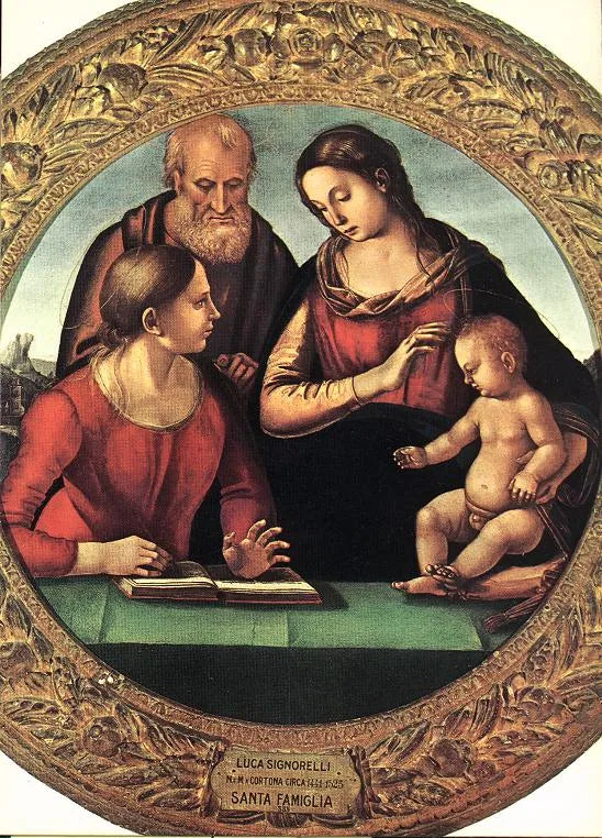 De Heilige Familie met Sint - Luca Signorelli