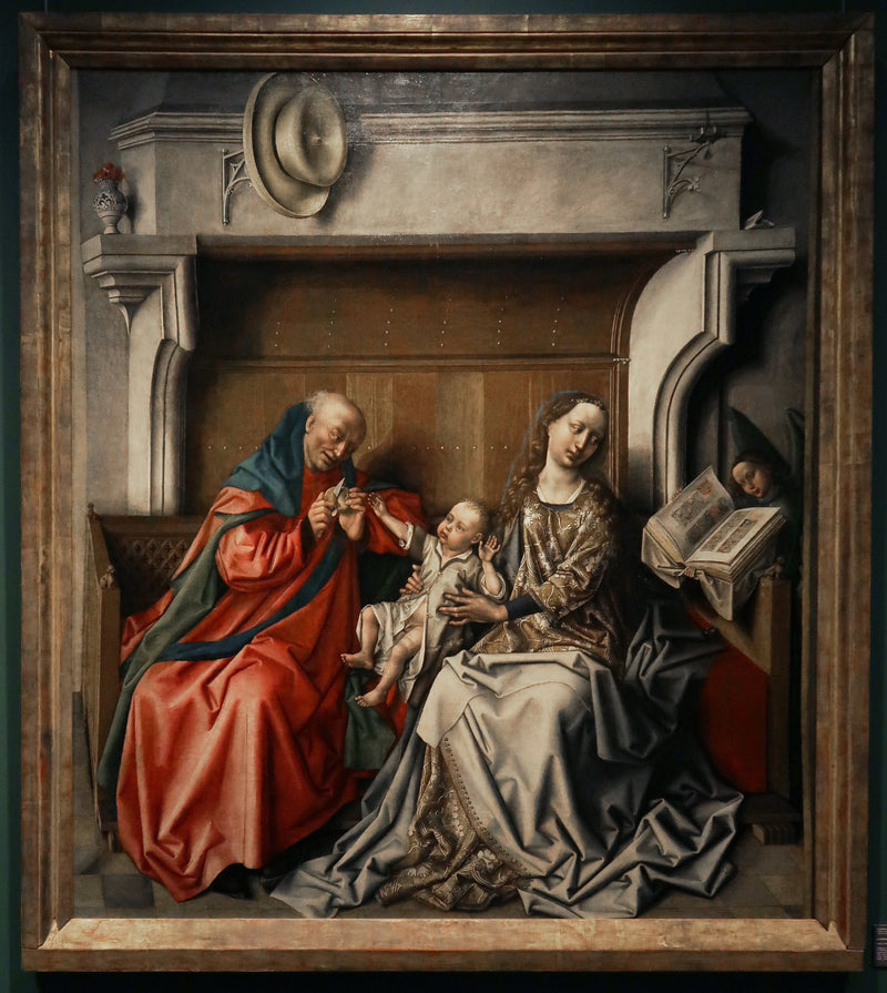 De Heilige Familie voor een open haard - Barthélemy d'Eyck