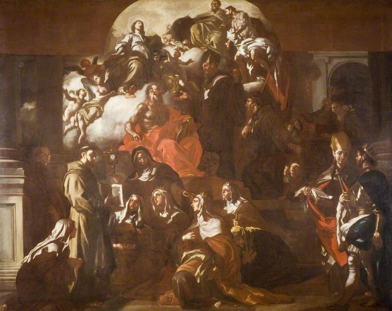 De Heilige Drie-eenheid met de Maagd en de Heiligen - Francesco Solimena