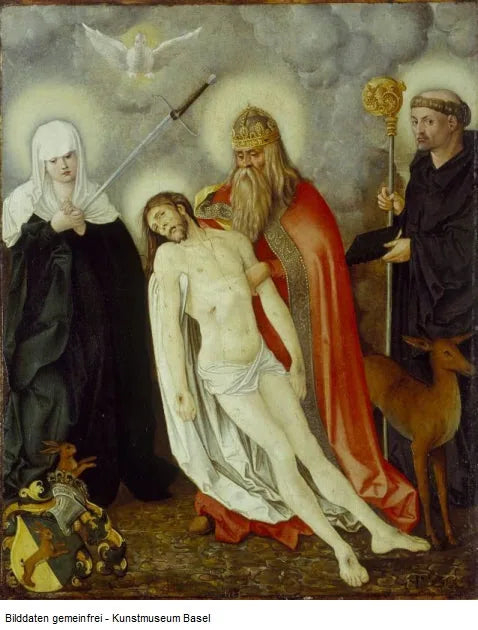 De Heilige Drie-eenheid tussen de Weesgegroette en Sint-Gilles - Hans Baldung Grien