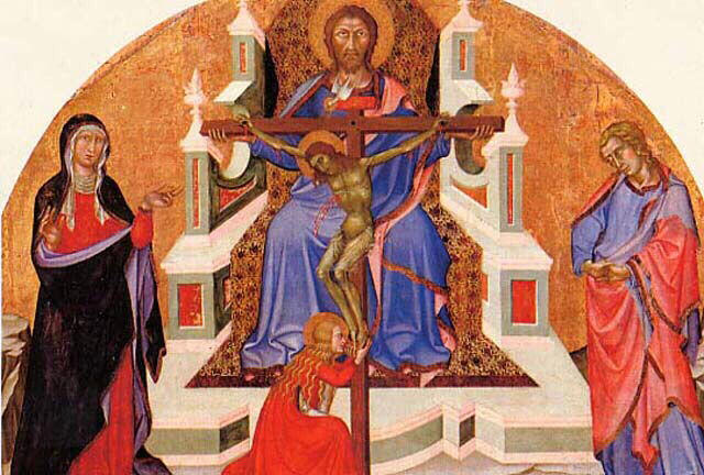 De Heilige Drie-eenheid (altarpiece van de Drie-eenheid) - Bartolo di Fredi