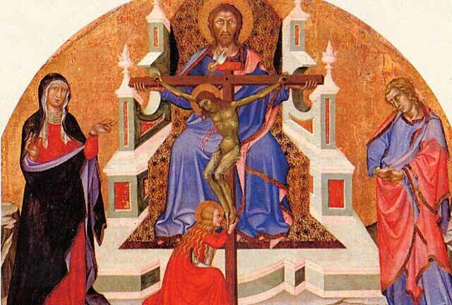 De Heilige Drie-eenheid (altarpiece van de Drie-eenheid) - Bartolo di Fredi