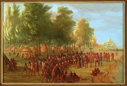 De zaal die een kruis opricht en het terrein in bezit neemt. 25 maart 1682 - George Catlin

Source:
La Salle érigeant une croix et prenant possession du terrain. 25 mars 1682 - George Catlin