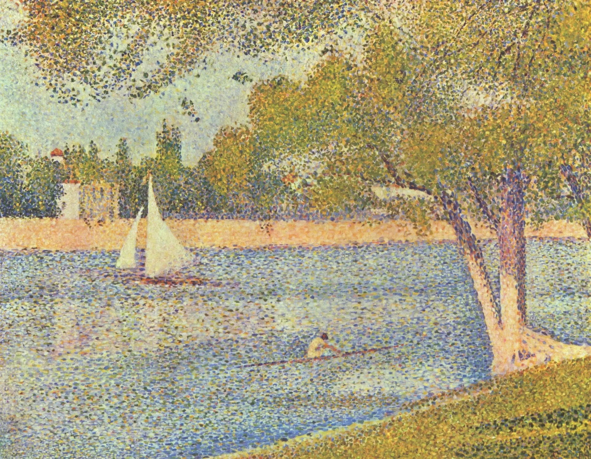 La Seine à la Grande Jatte - Printemps - Georges Seurat image 1 tableau peint à l’huile sur toile