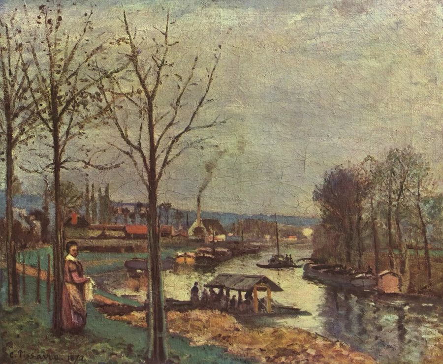 De Seine bij Port-Marly, de wasplaats - Camille Pissarro