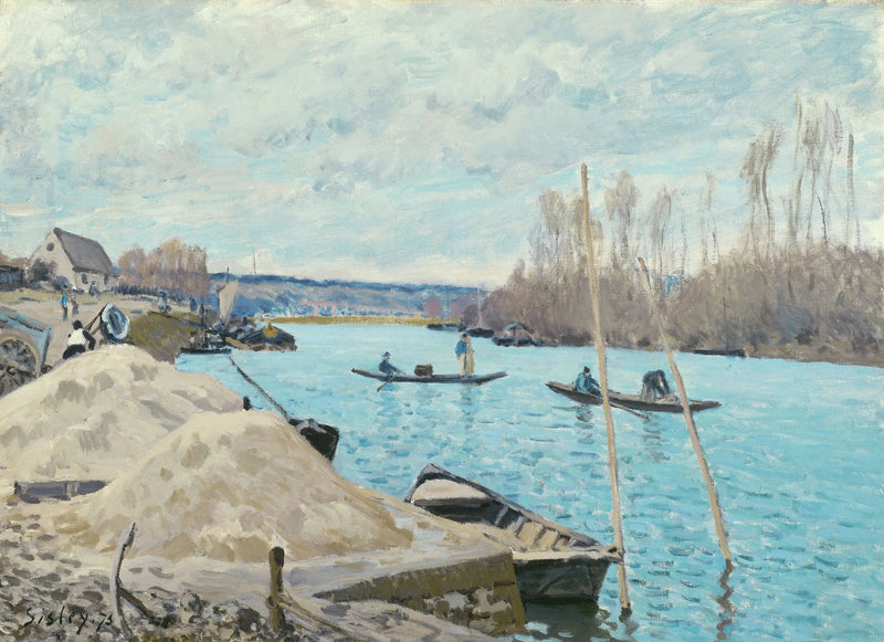 De Seine bij Port-Marly, zandhoop - Alfred Sisley