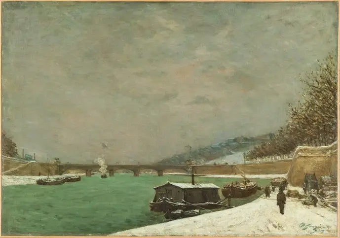 De Seine bij de Pont d'Iéna, Sneeuwtijd. - Paul Gauguin