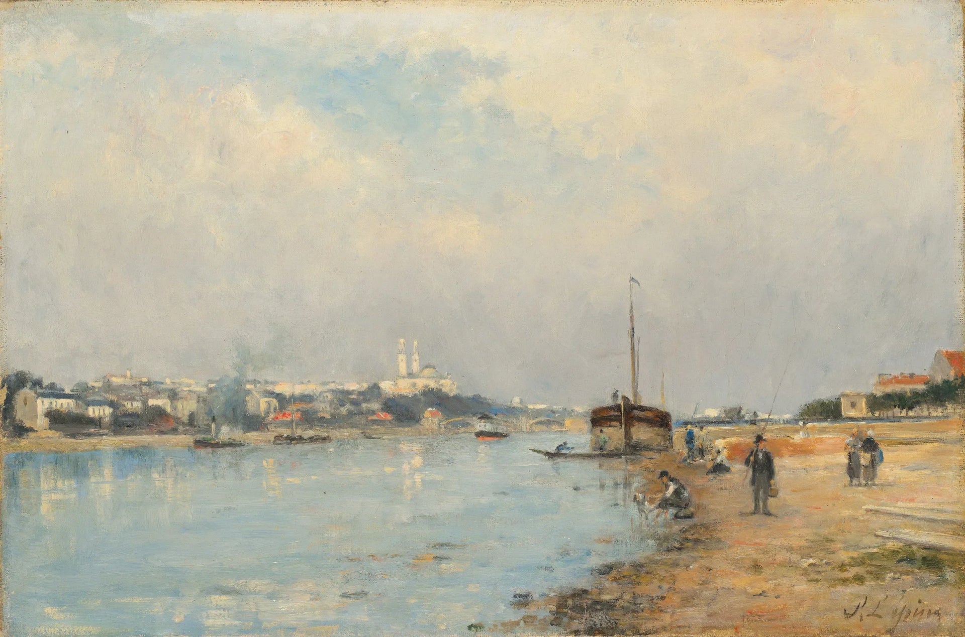 La Seine. Le Trocadéro et le pont Grenelle, vus depuis le quai des javelots. - Stanislas Lépine image 1 copie de tableau peinte à la main