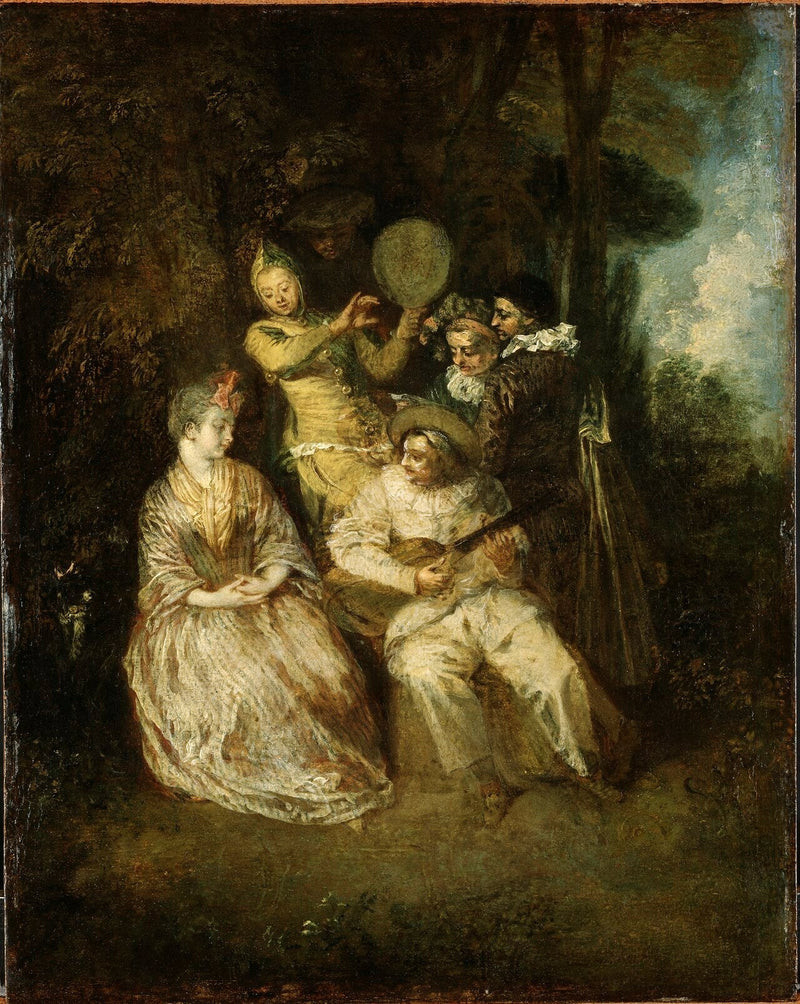 De Italiaanse serenade - Antoine Watteau