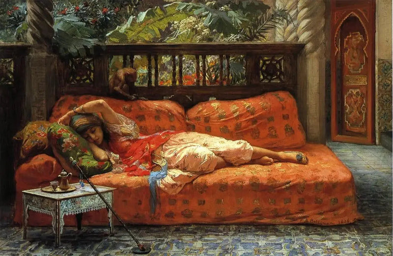 De Siësta (Middag in Droom) - Frederick Arthur Bridgman

Source:
La Sieste (Après-midi en rêve) - Frederick Arthur Bridgman