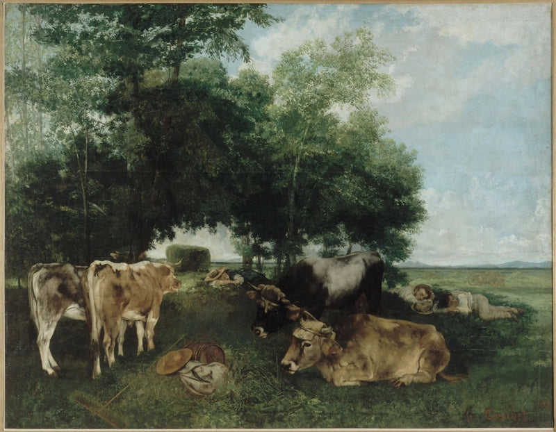 De dutende tijdens het hooiseizoen - Gustave Courbet