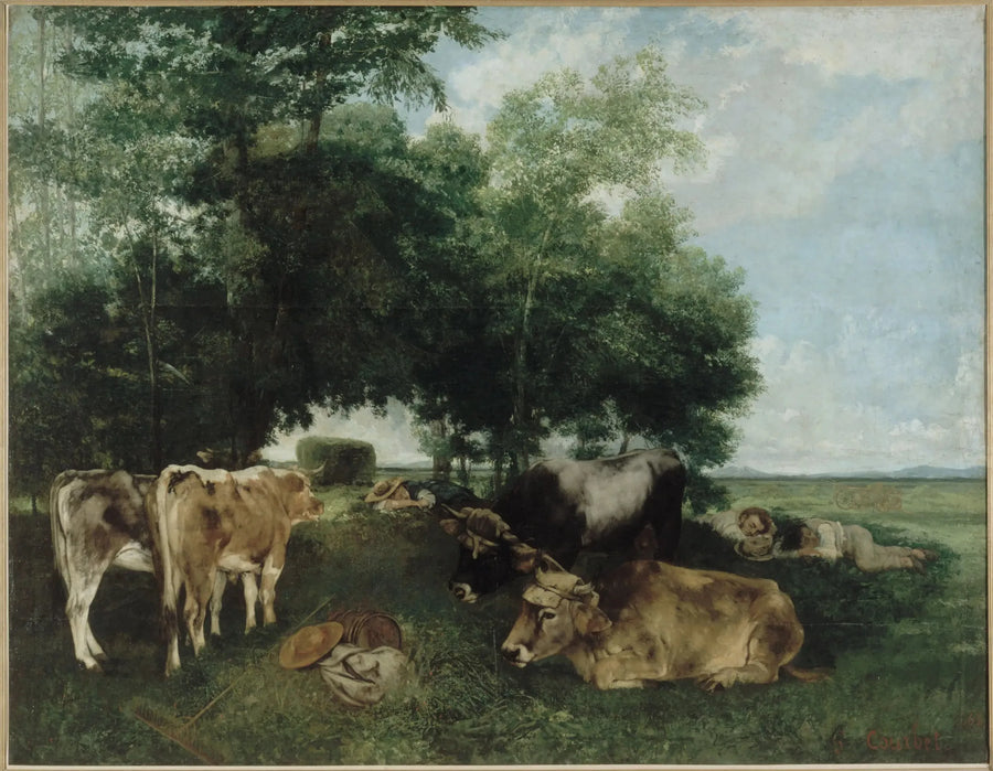 De dutende tijdens het hooiseizoen - Gustave Courbet