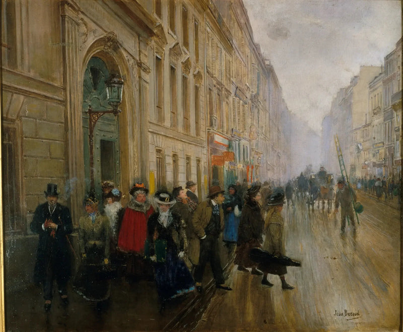 De uitkomst van het conservatorium van muziek - Jean Béroud

Source:
La sortie du conservatoire de musique - Jean Béraud