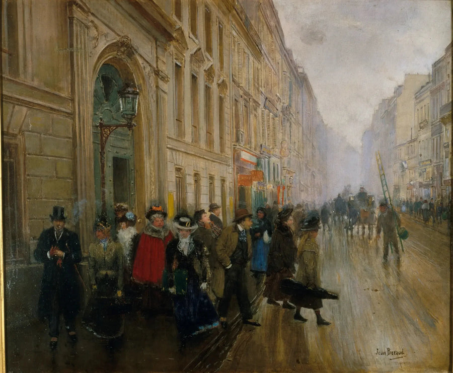 De uitkomst van het conservatorium van muziek - Jean Béroud

Source:
La sortie du conservatoire de musique - Jean Béraud