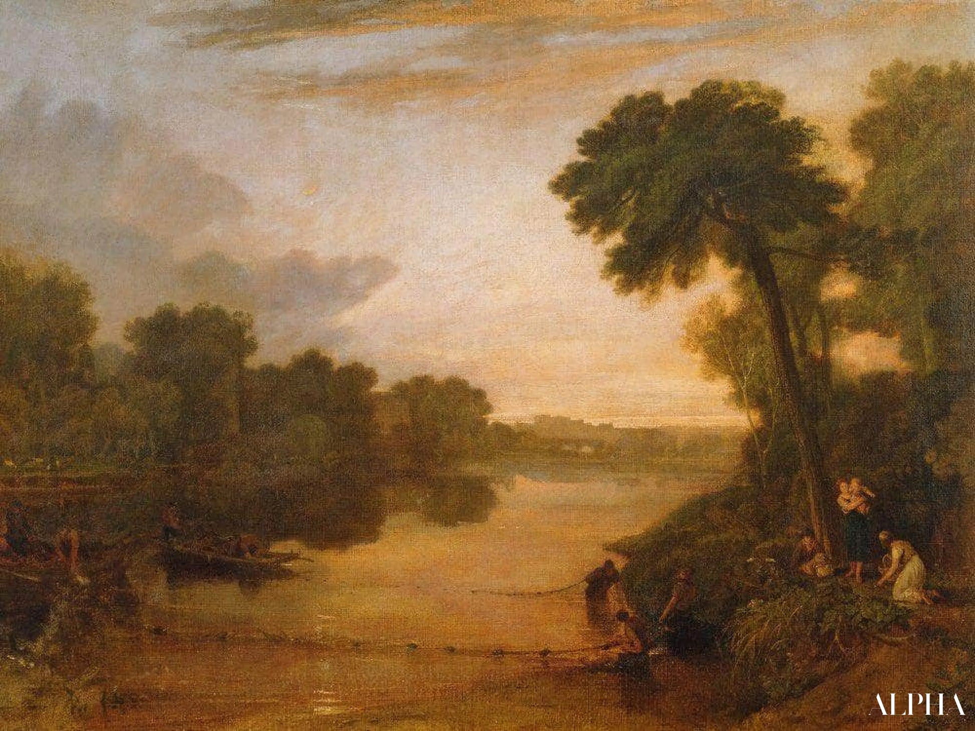De Theems nabij Windsor - William Turner - Reproducties van schilderijen en hoogwaardige schilderijen