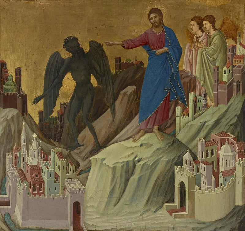 De Verleiding van Christus op de berg - Duccio di Buoninsegna