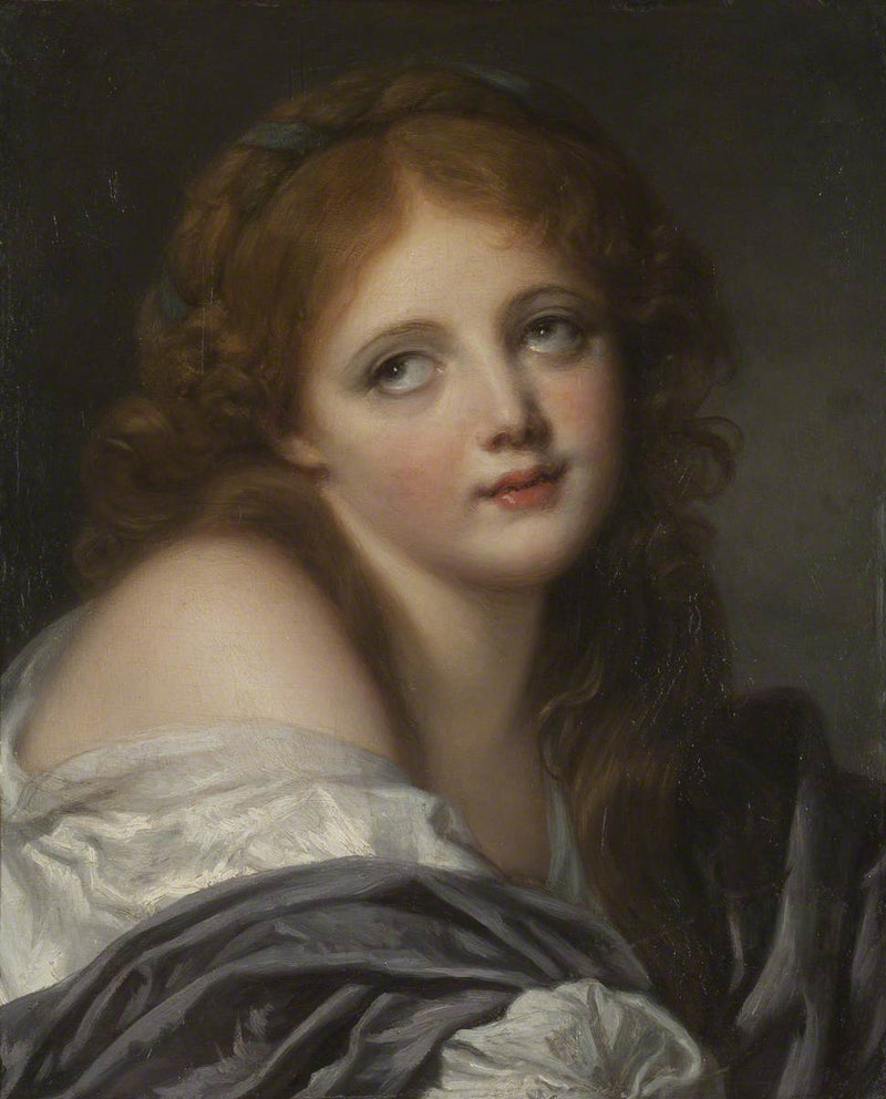 Het hoofd van een meisje - Jean-Baptiste Greuze