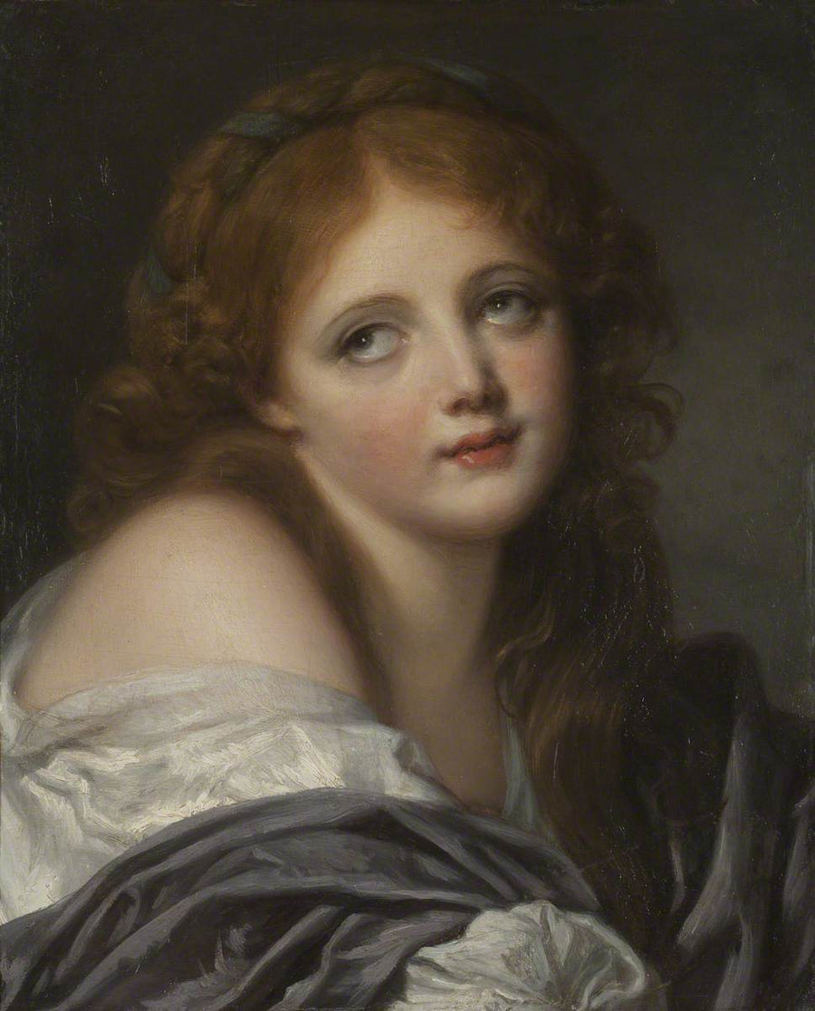 Het hoofd van een meisje - Jean-Baptiste Greuze