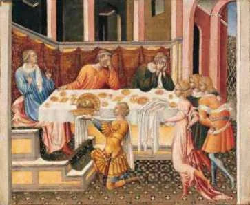 Het hoofd van Johannes de Doper werd naar Herodes gebracht. - Giovanni di Paolo
