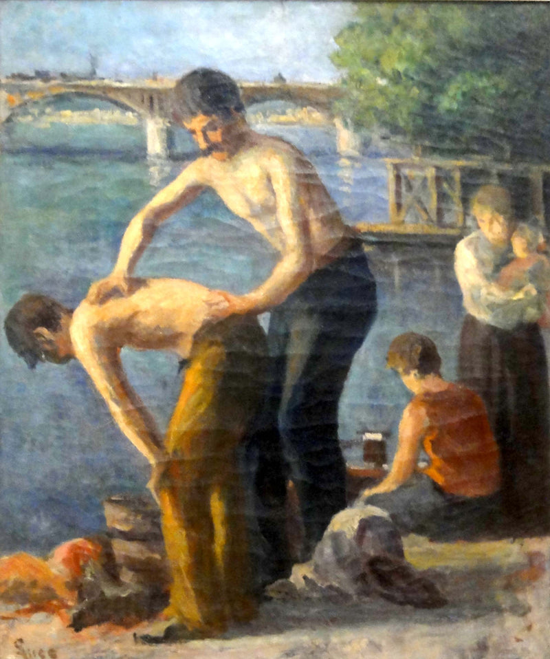 De toiletten op de Pont des Saints-Pères - Maximilien Luce