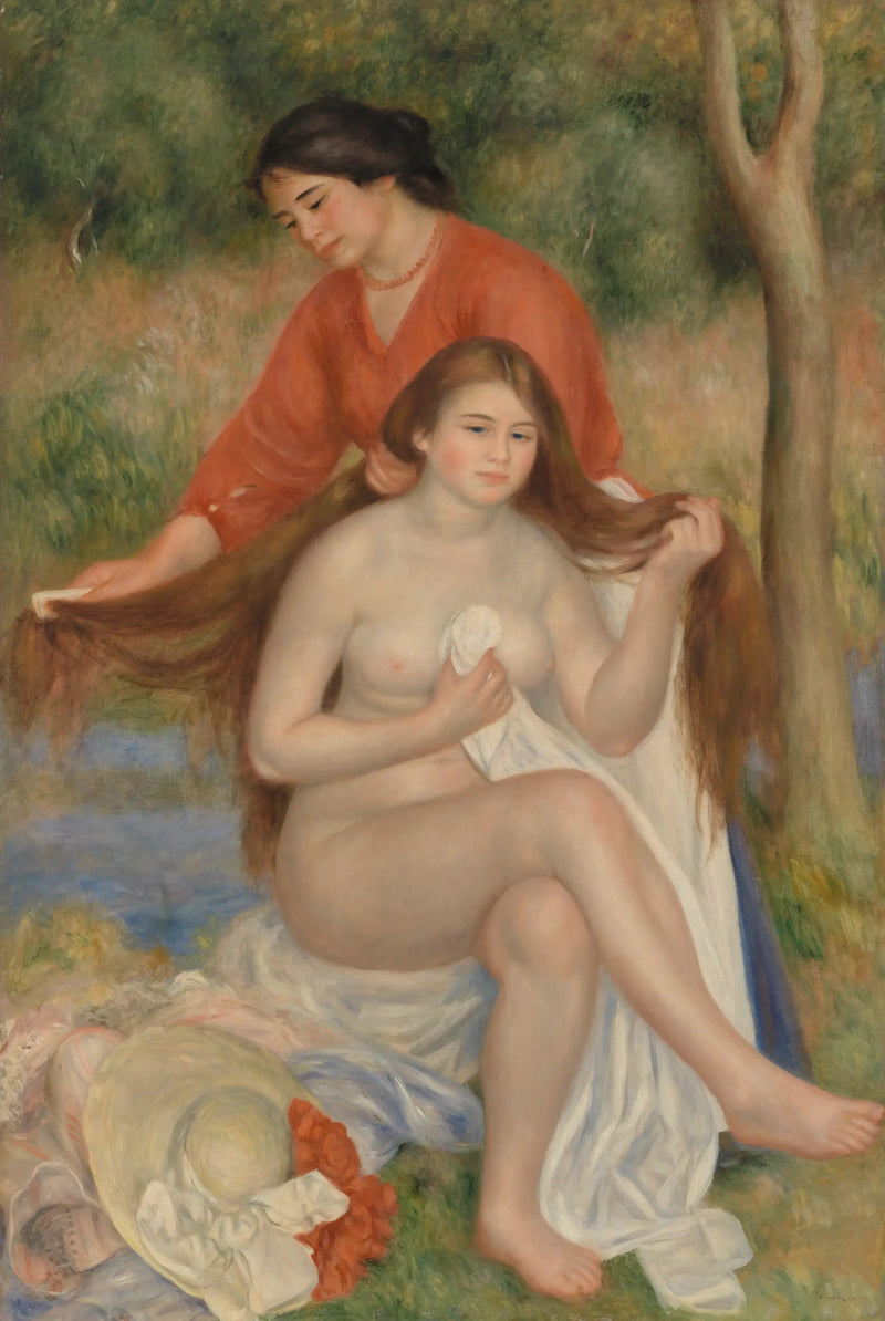 De Toilette van de Badende - Pierre-Auguste Renoir