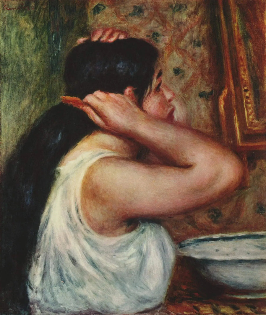 De Toilette: vrouw die zich opmaakt - Pierre-Auguste Renoir