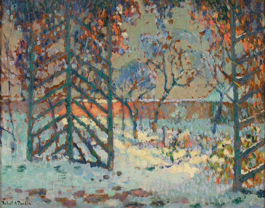 De pergola onder de sneeuw - Robert Antoine Pinchon
