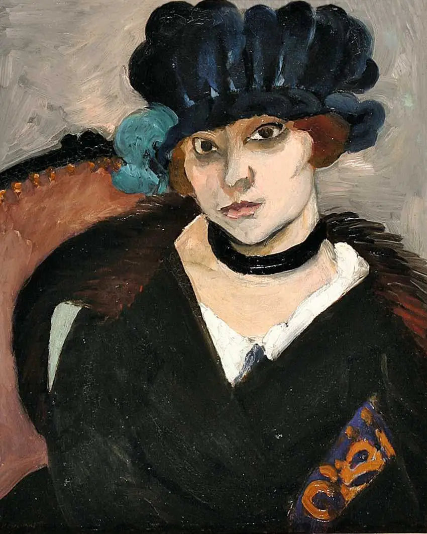 De zwarte fluwelen hoed - Henri Matisse