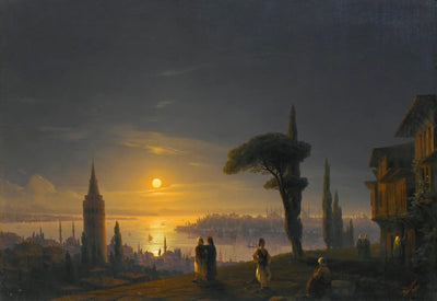 La tour de Galata au clair de lune - Ivan Aïvazovski - Alpha Reproduction