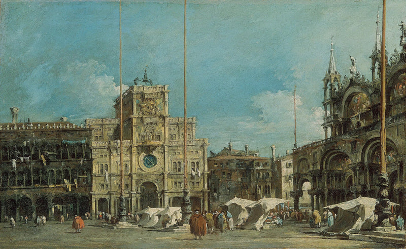 De klokkentoren op het San Marco-plein - Francesco Guardi