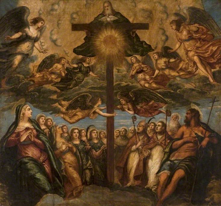 De Aanbeden Drie-eenheid door de heiligen en de engelen - Jacopo Tintoretto