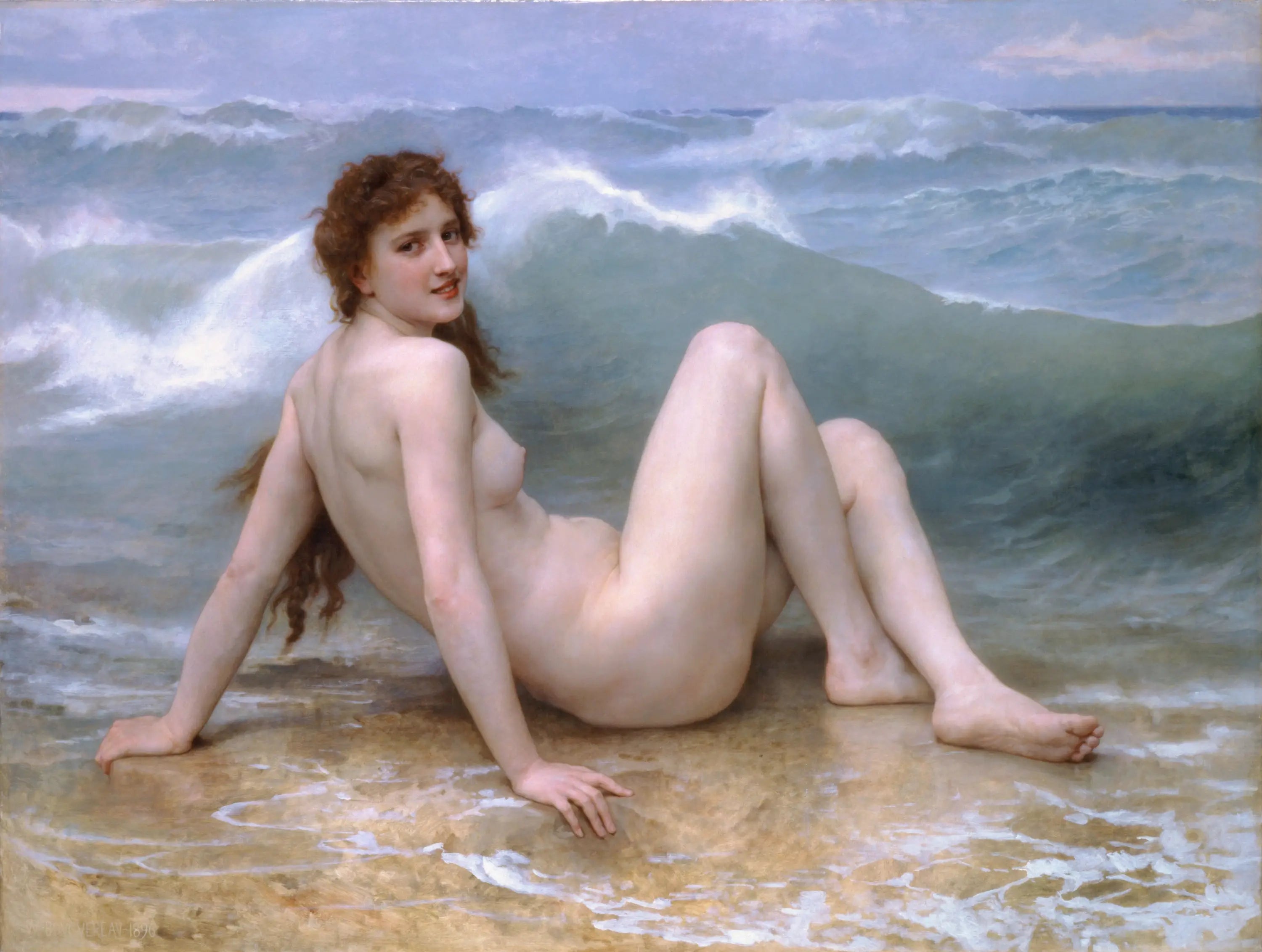 La Vague - Bouguereau image 1 copie peinte à la main à l’huile