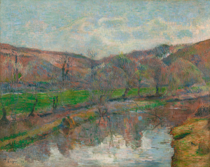 De vallei van de Aven en de berg van Pont-Aven - Paul Gauguin
