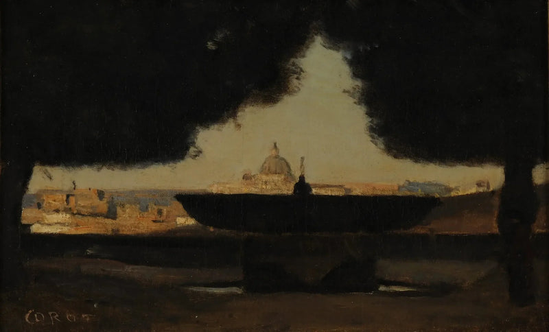 De waterpartij van Villa Médicis - Jean-Baptiste Camille Corot