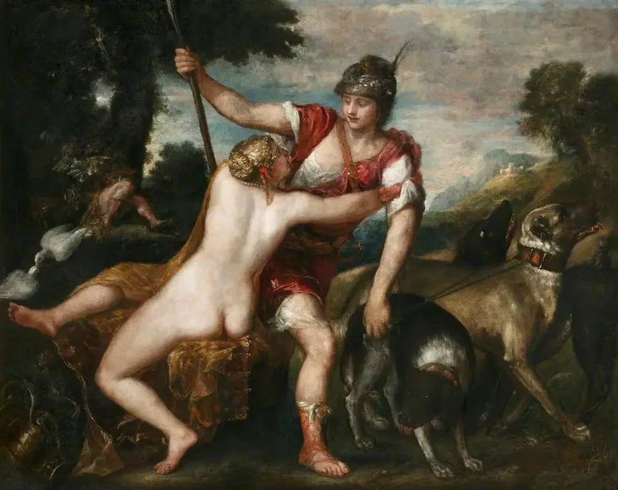 De Venus en Adonis van Rokeby - Titiaan