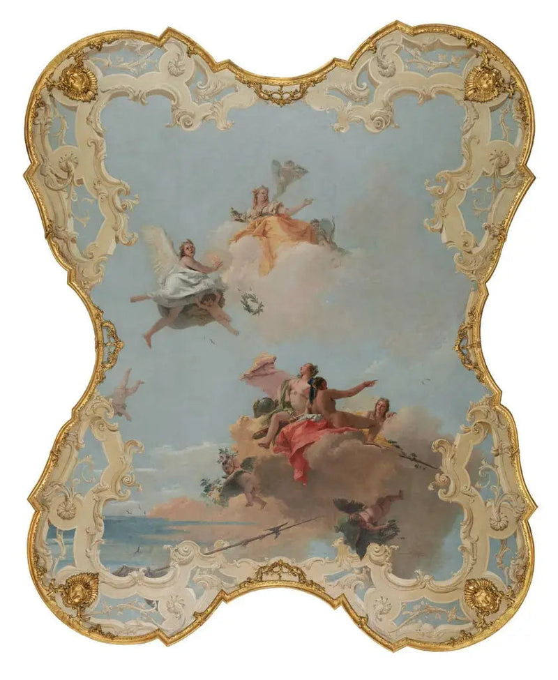 De deugd en de adel die de liefde bekronen - Giovanni Battista Tiepolo