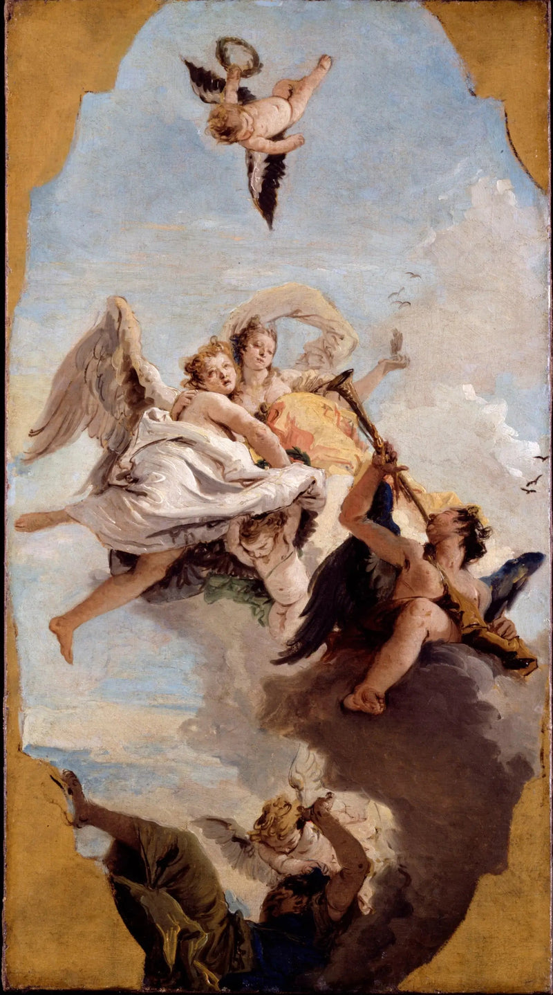 De deugd en de adel verdrijven onwetendheid - Giovanni Battista Tiepolo