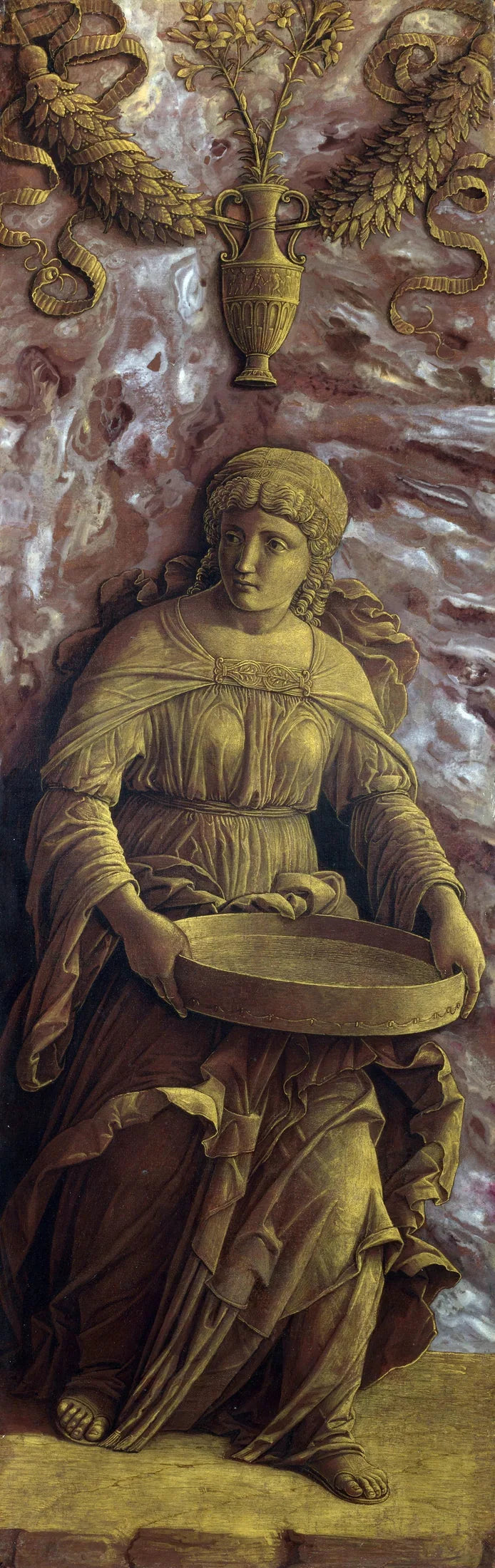 De vestale Tuccia met een zeef - Andrea Mantegna