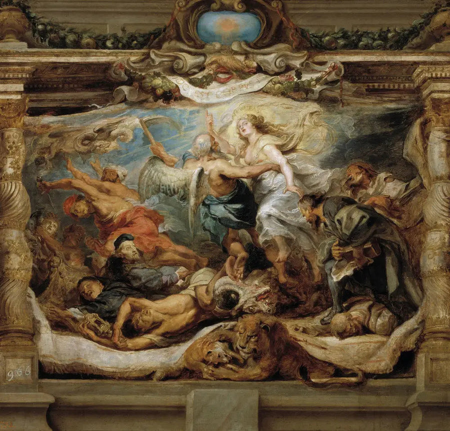 De overwinning van de waarheid op de ketterij - Peter Paul Rubens