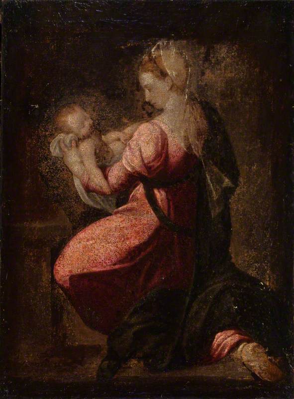 De knielende Maagd met het Kind Jezus in haar armen - Francesco Salviati