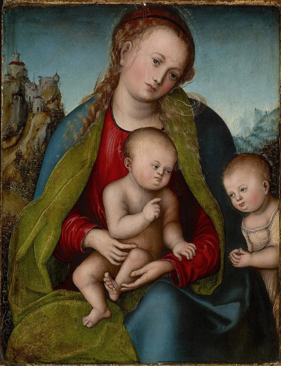 De Maagd met Kind, aanbeden door de jonge Johannes de Doper - Lucas Cranach de Oudere