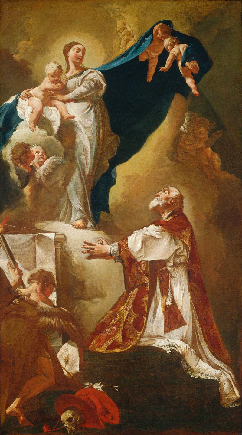 De Maagd met Kind die aan Sint Filip Neri verschijnt - Giovanni Battista Piazzetta